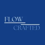 Logo Fond Blue Navy | FLOW CRAFTED Logo Flow Crafted - Agence digitale et data pour TPE et PME